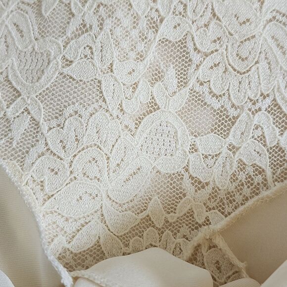 Altar'd State NWT Ivory Strapless Tube Top, Lace Overlay, Tie Bow, Small - Picture 4 of 9